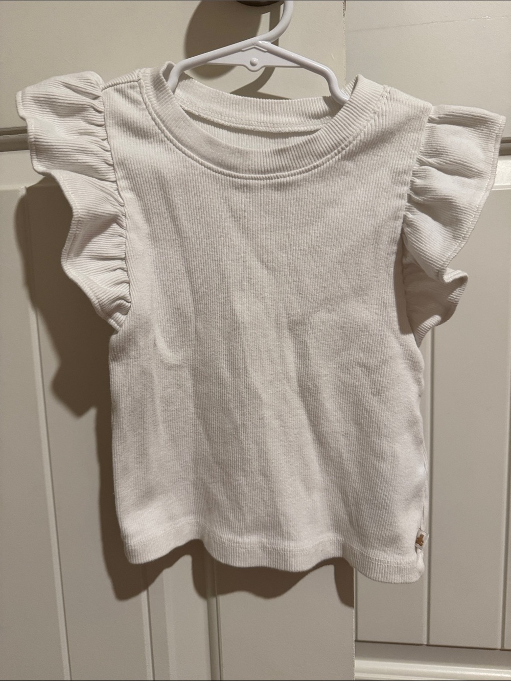 GAP White Ruffle Sleeve Tank